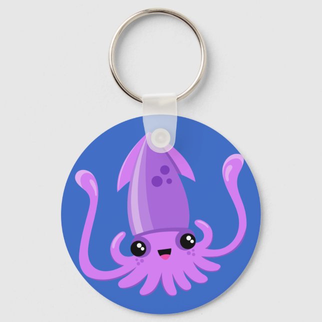 Happy Ika Keychain (Front)