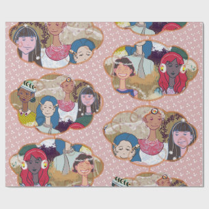 Happy Illustrated Gift Wrapping Paper