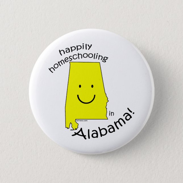 Happy in Alabama 2 Inch Round Button (Front)