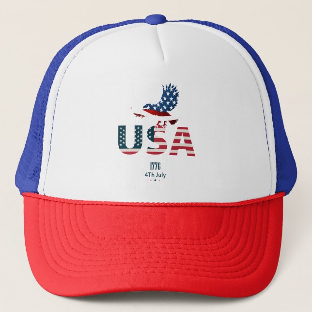 Happy Independence day 4th of July  Trucker Hat (Front)