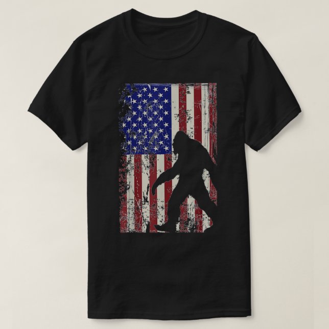 Happy Independence Day Bigfoot 4th of july Merica  T-Shirt (Design Front)