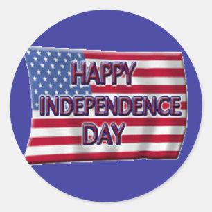 Happy Independence Day Classic Round Sticker