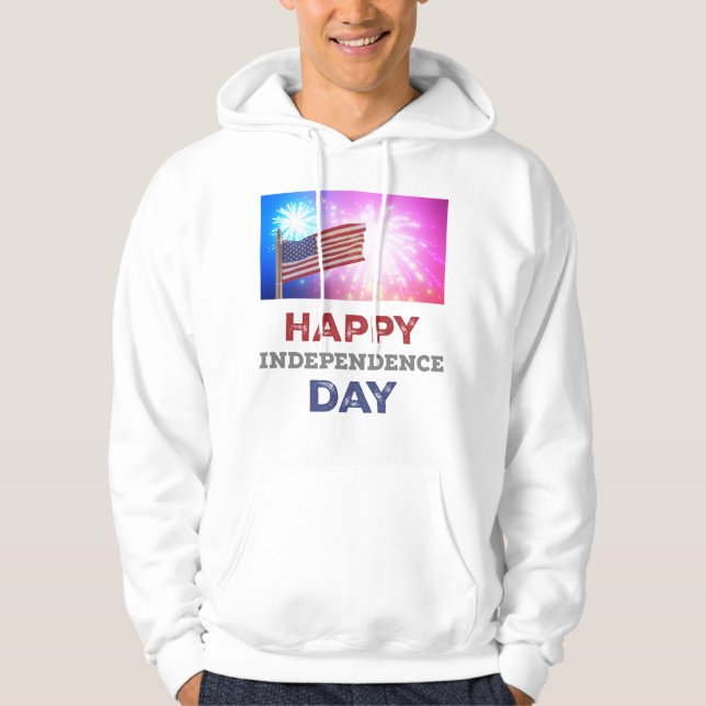 Happy Independence Day Fireworks Hoodie (Front)
