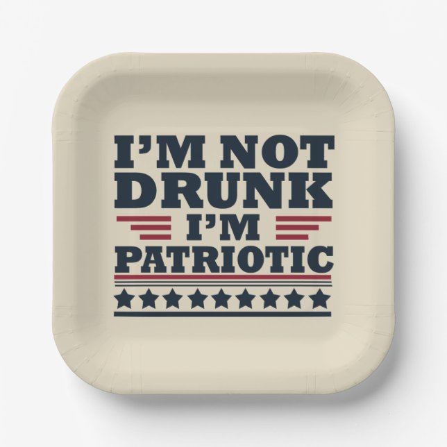 Happy independence day funny 4th of july paper plate (Front)