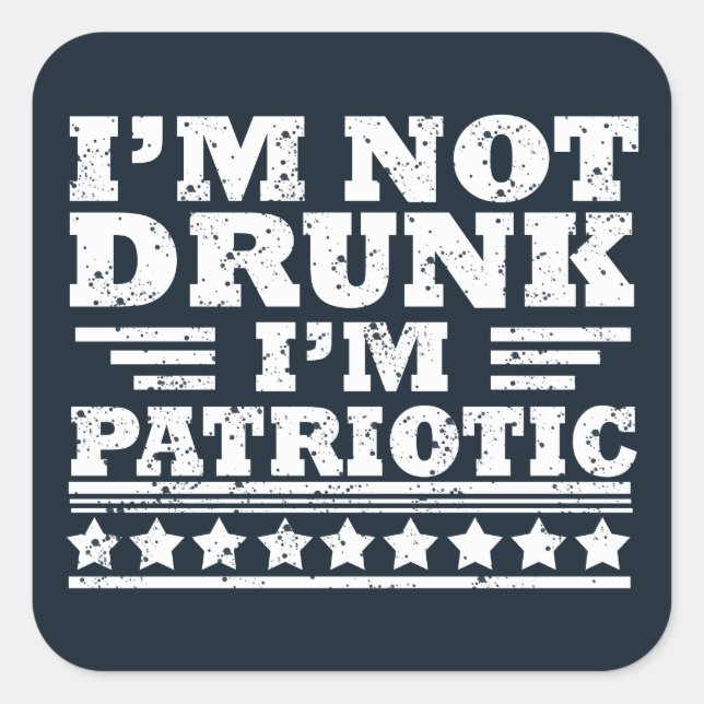 Happy independence day funny 4th of july square sticker (Front)