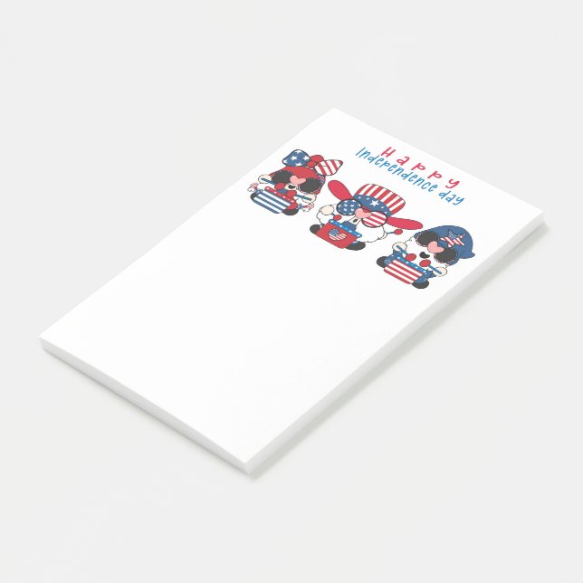 Happy Independence Day Gnomes Post-it Notes (Angled)