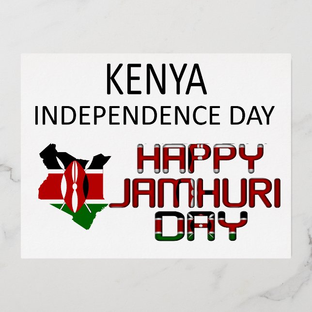 Happy Independence Day: Kenya Jamhuri Day Special Foil Holiday Postcard (Front)