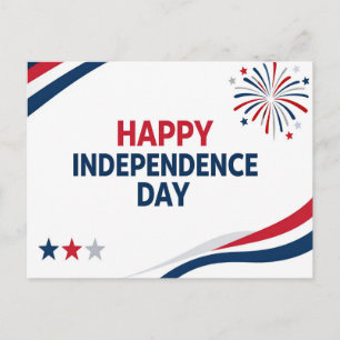 Happy Independence Day Modern Minimal Holiday Postcard