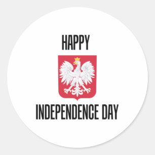 Happy Independence Day November 11th Polish Herita Classic Round Sticker