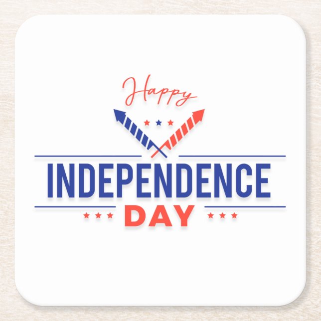 Happy Independence Day Paper Coaster (Front)