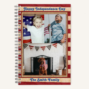 Happy Independence Day Patriotic Custom 3 Photo Notebook