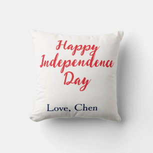 happy independence day red blue labour american si throw pillow