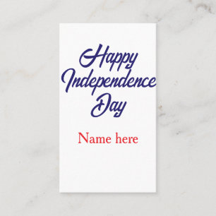 happy independence day red blue name american day business card