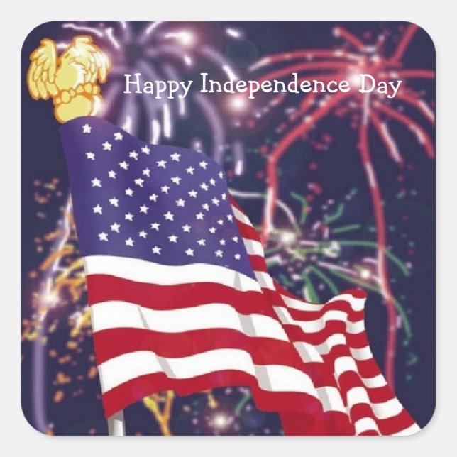 Happy Independence Day - Square Sticker (Front)