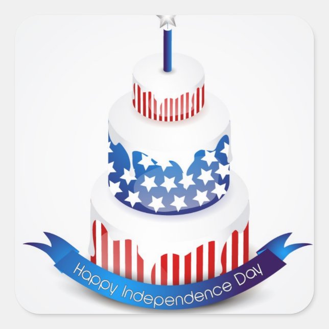 Happy Independence Day  Square Sticker (Front)
