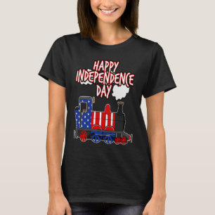 Happy Independence Day Train American Flag USA 4th T-Shirt