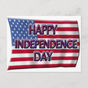 Happy Independence Day with USA Flag, ZSSG Postcard