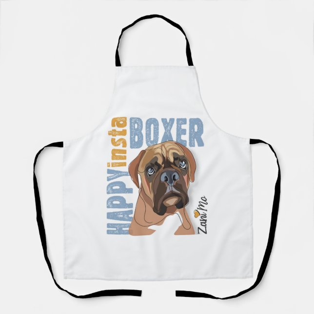 Happy Insta Boxer - Zani Mo Dog  Apron (Front)