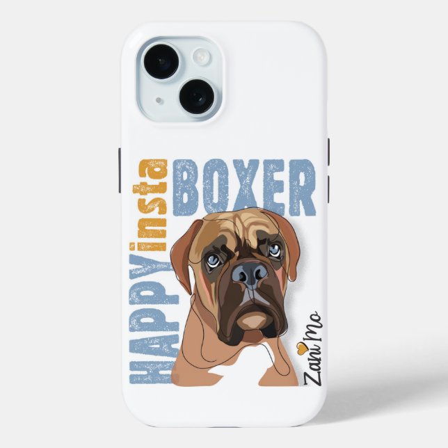 Happy Insta Boxer - Zani Mo Dog Case-Mate iPhone Case (Back)