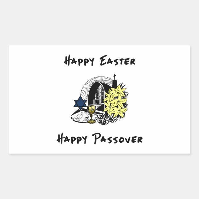 Happy Interfaith Easter and Passover Sticker (Front)