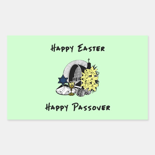 Happy Interfaith Easter and Passover Sticker (Front)