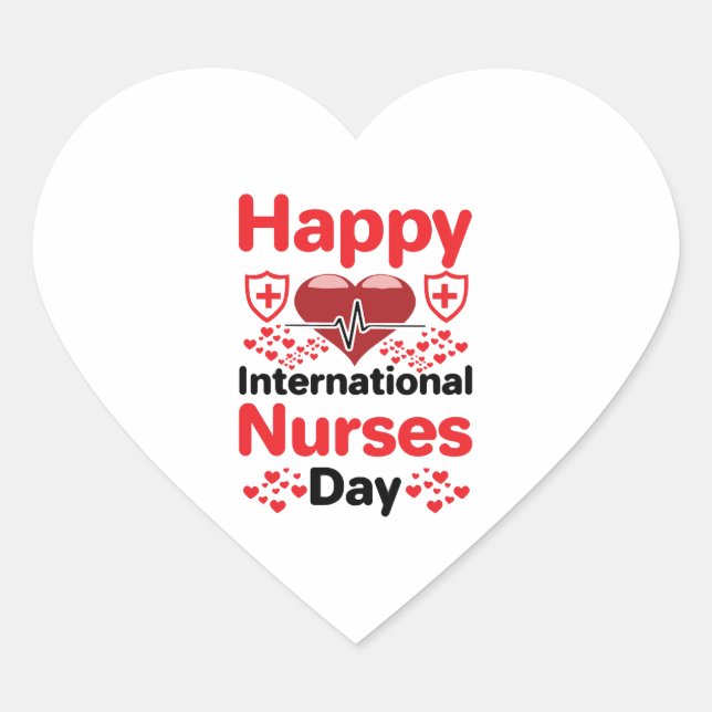 happy international nurses day heart sticker (Front)