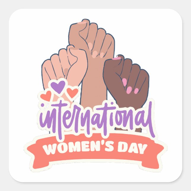 Happy International Women’s Day Square Sticker (Front)