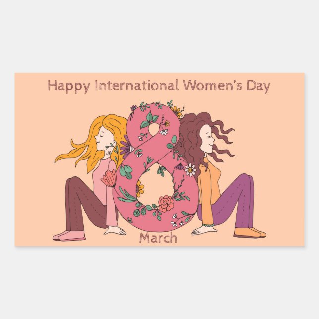 Happy International Women's Day (8 March) Sticker (Front)