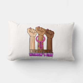 Happy International Women's Day Inspire Inclusion Lumbar Pillow
