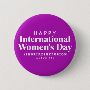 Happy International Women's Day   March 8th Button