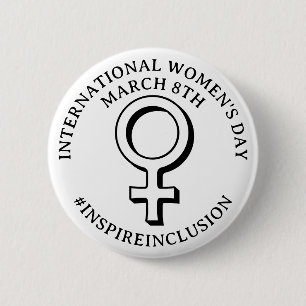 Happy International Women's Day   March 8th Button