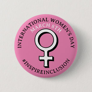 Happy International Women's Day   March 8th Button