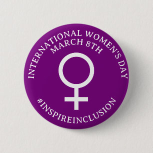 Happy International Women's Day   March 8th Button