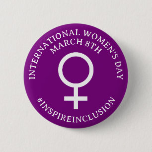 Happy International Women's Day   March 8th Button