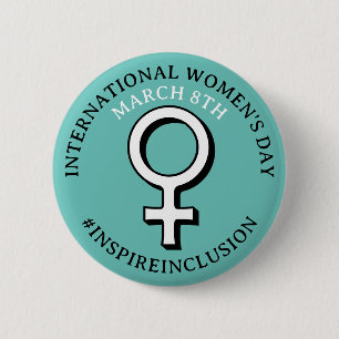 Happy International Women's Day   March 8th Button