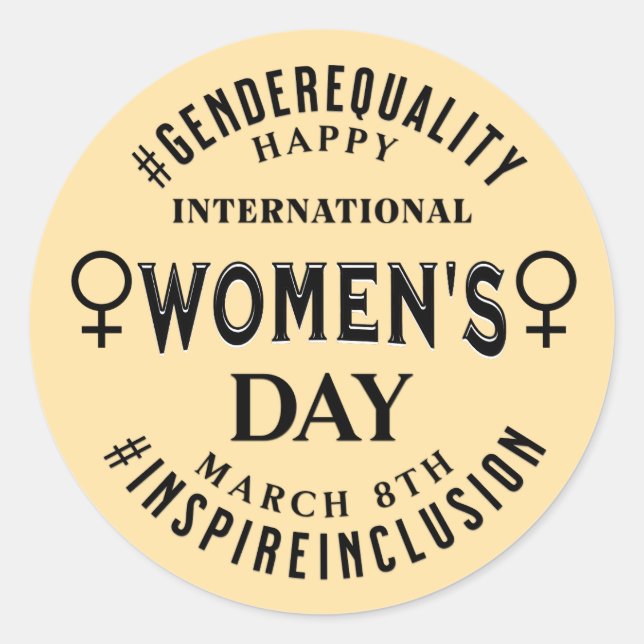 Happy International Women's Day | March 8th Classic Round Sticker (Front)
