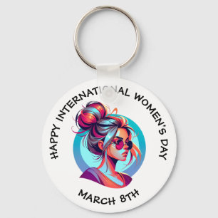 Happy International Women's Day   March 8th Keychain