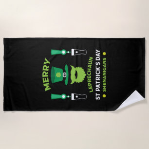 Happy Irish Saint Patrick's Day Australia March 17 Beach Towel