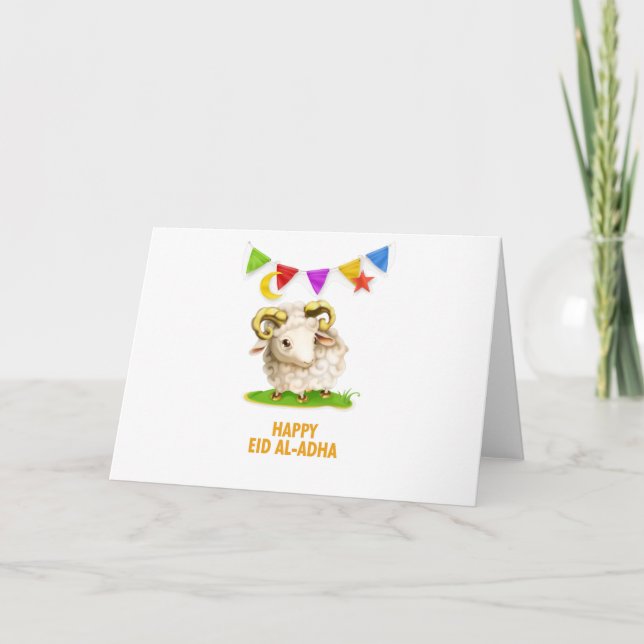 Happy Islamic Eid Al-Adha Mubarak Card (Front)