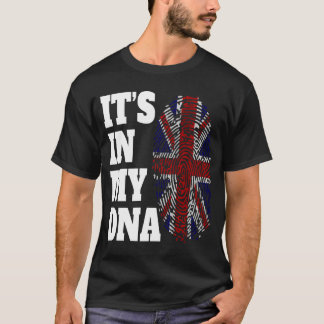 Happy It's In My DNA Flag England UK  British T-Shirt