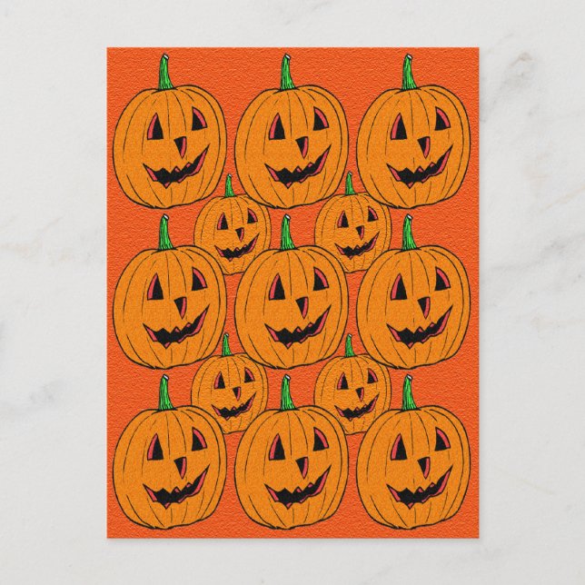 Happy Jack o Lantern Cartoon Pattern Postcard (Front)