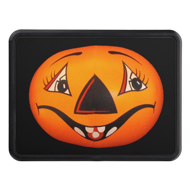 Happy Jack O’ Lantern Halloween Trailer Hitch Cover (Front)
