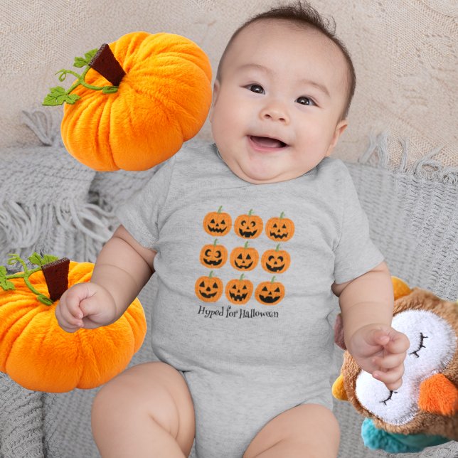 Happy Jack O'Lanterns Baby Bodysuit (This item is for display purposes only to illustrate the design element. )