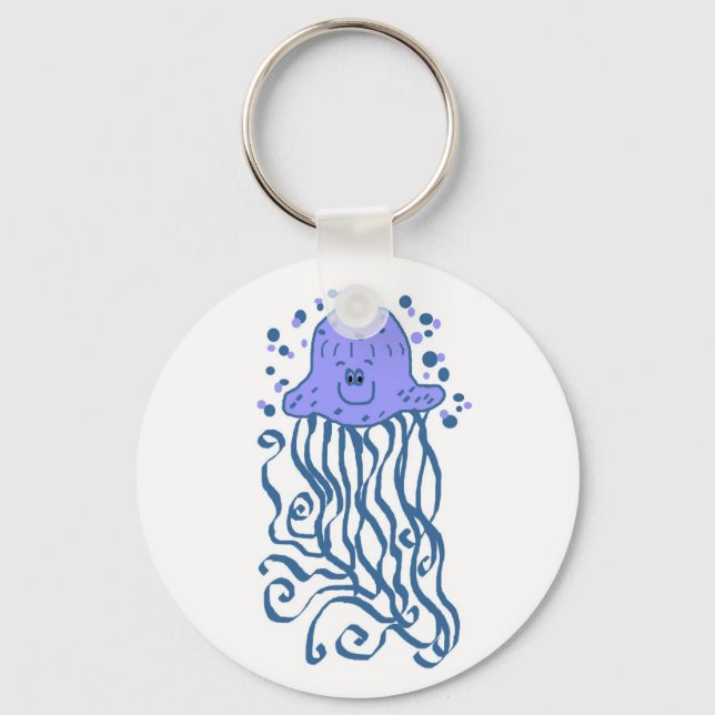 Happy jellyfish key chain (Front)
