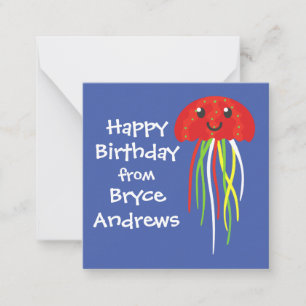 Happy Jellyfish Personalized Gift Enclosure Cards