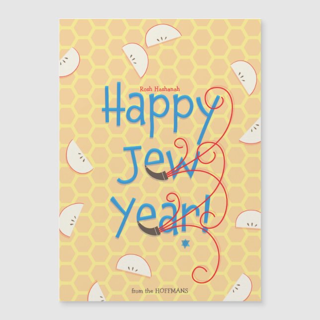 Happy Jew Year Rosh Hashanah Holiday Card (Front)