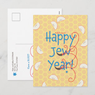 Happy Jew Year Rosh Hashanah Holiday Card