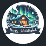 Happy Jolabokaflod Classic Round Sticker<br><div class="desc">Happy Jolabokaflod</div>
