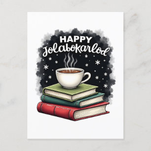 Happy Jolabokaflod Family Celebration Gift Holiday Postcard