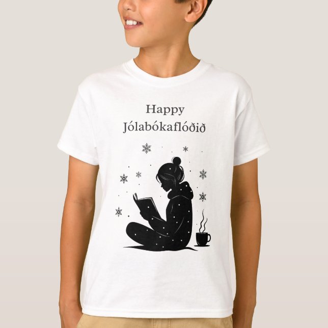 Happy Jolabokaflod – Icelandic Book Flood Gift T-Shirt (Front)